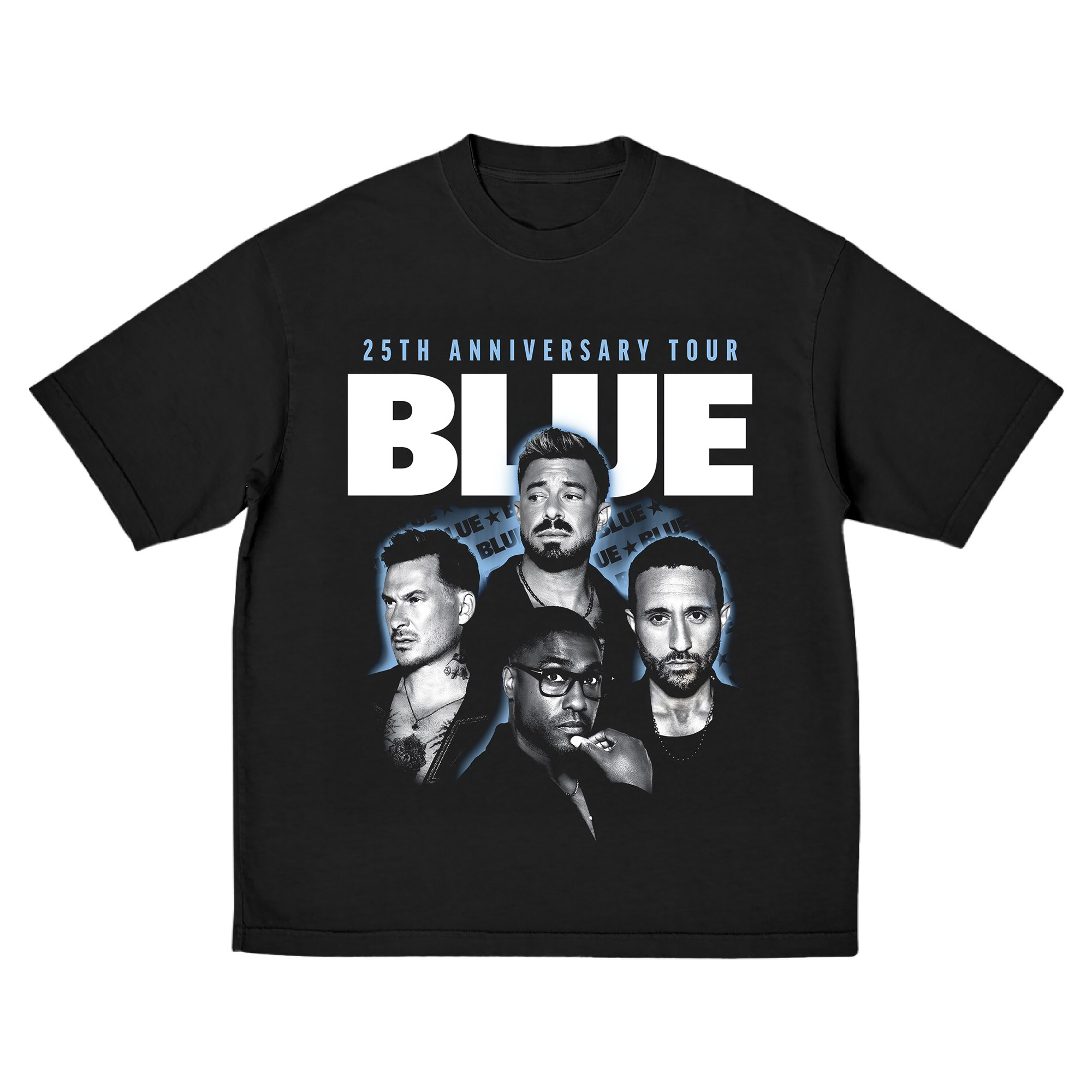 25th Anniversary Tour Photo Faded Black Tee – Blue